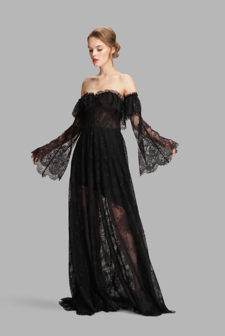 Baroque off-shoulder gown-0