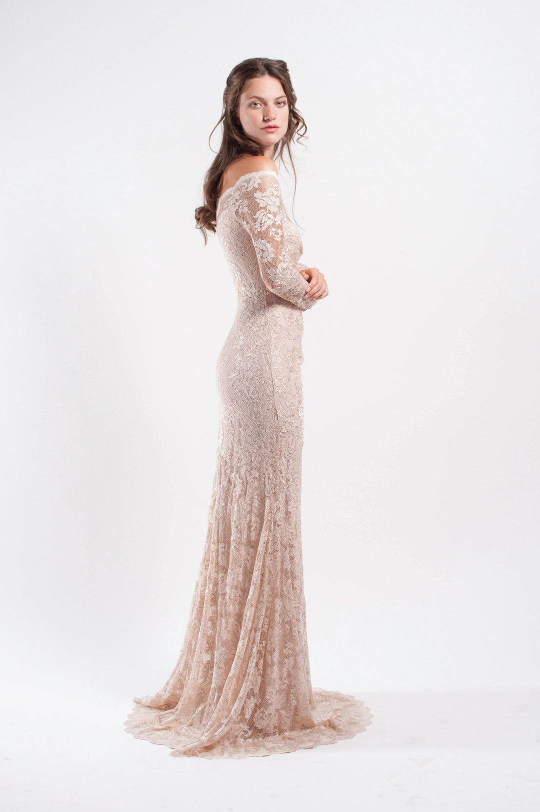 Mermaid Off-Shoulder Lace Gown-2