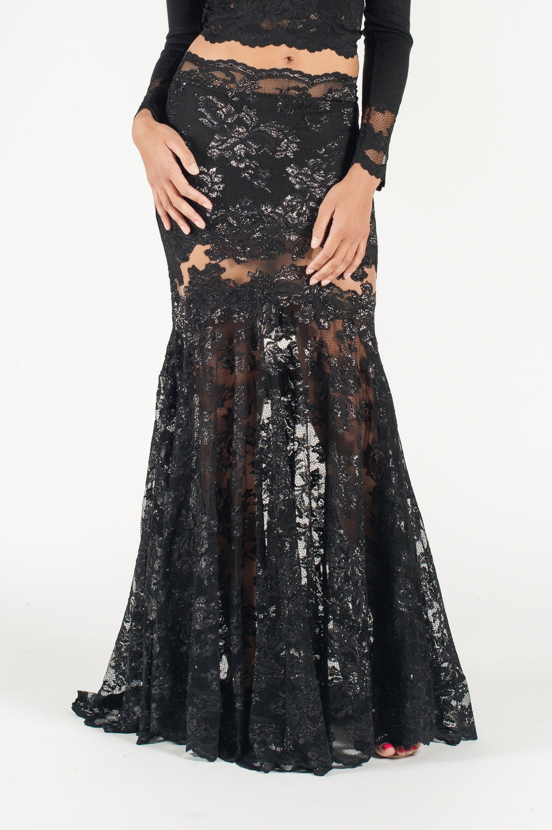 Black Flared Skirt-0