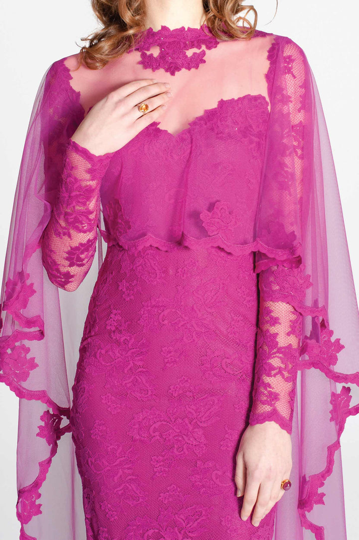 Enchanting Purple Orchid Cape-3