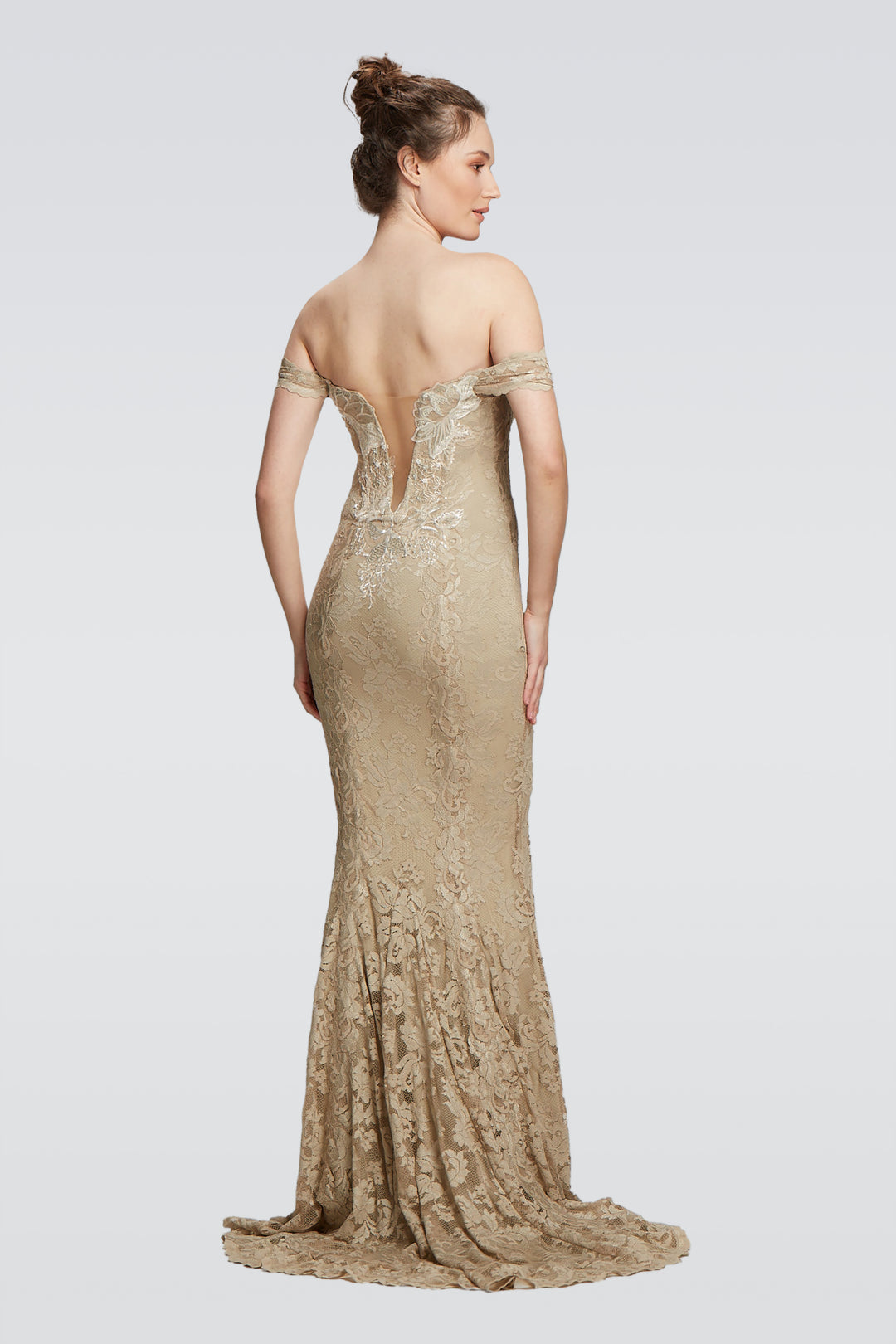 Drop Strap Long Gown with Side Slit-1