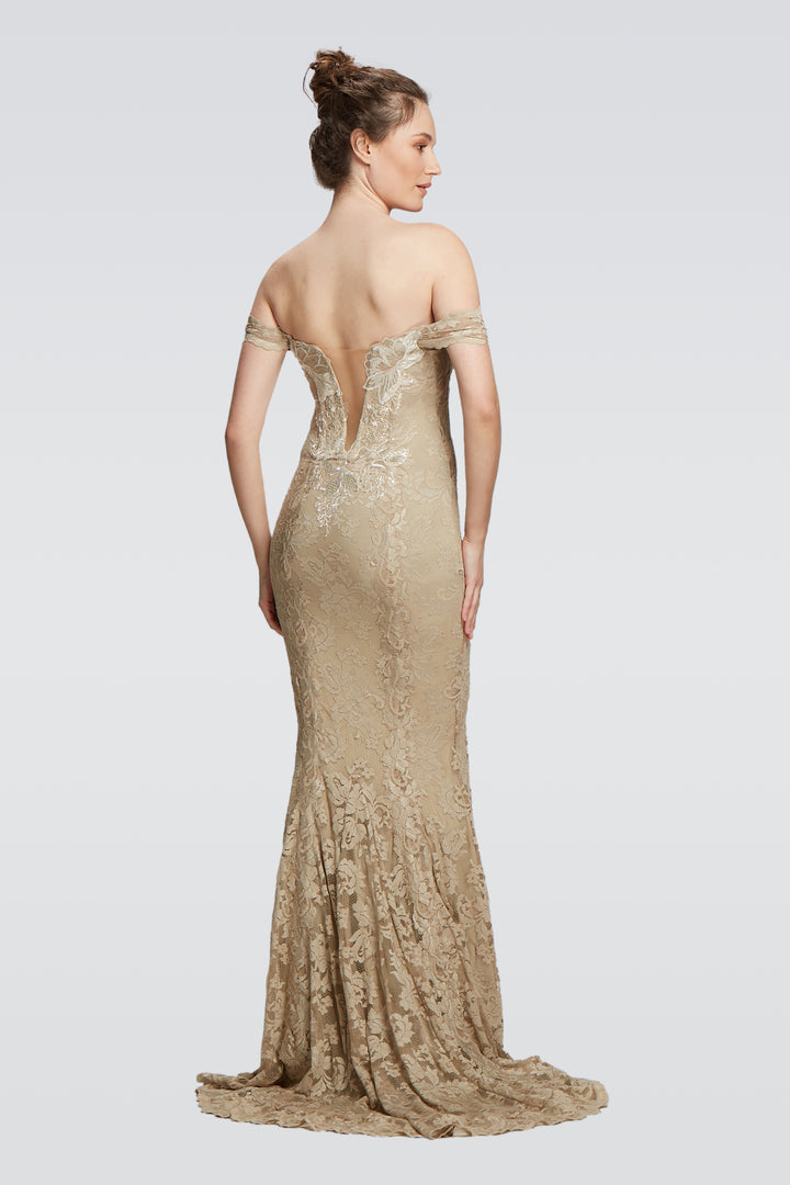 Drop Strap Long Gown with Side Slit-1