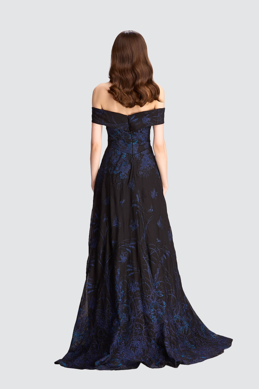 Midnight Elegance Off-Shoulder Gown-1