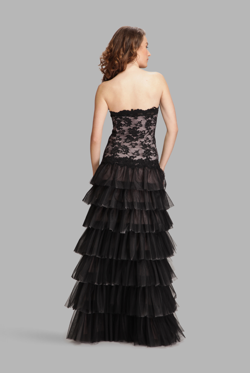 Corset layered frill gown-2