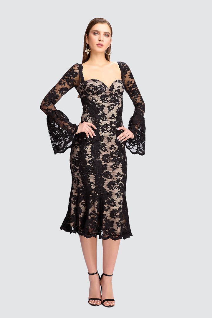 Dress with Bell Sleeves-0