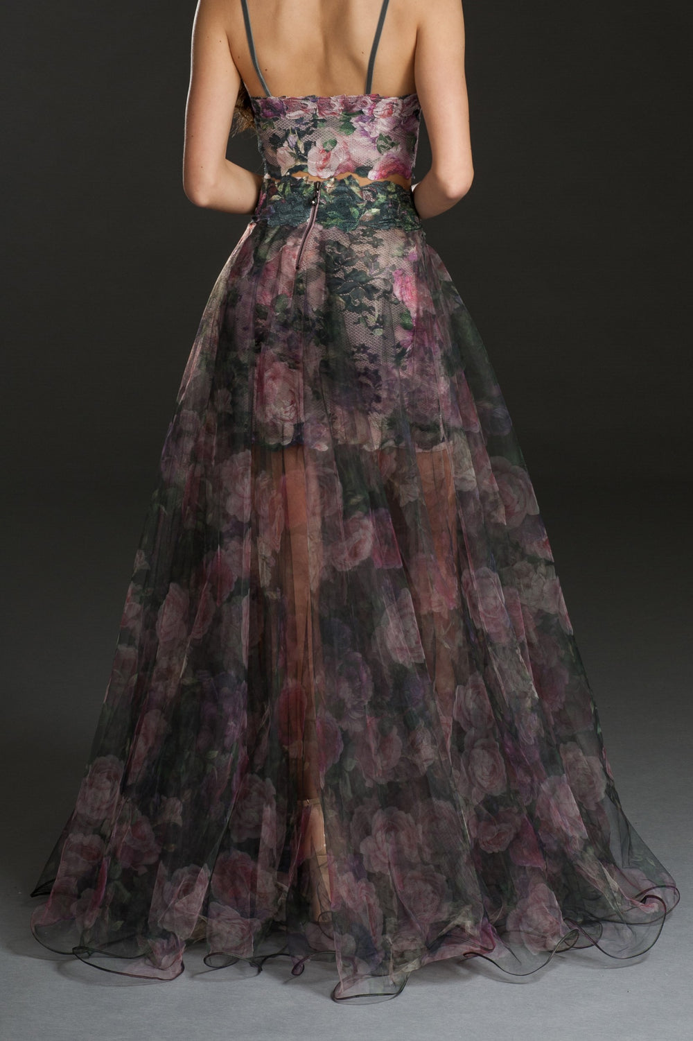 Floral Sheer Layered Maxi Skirt-1
