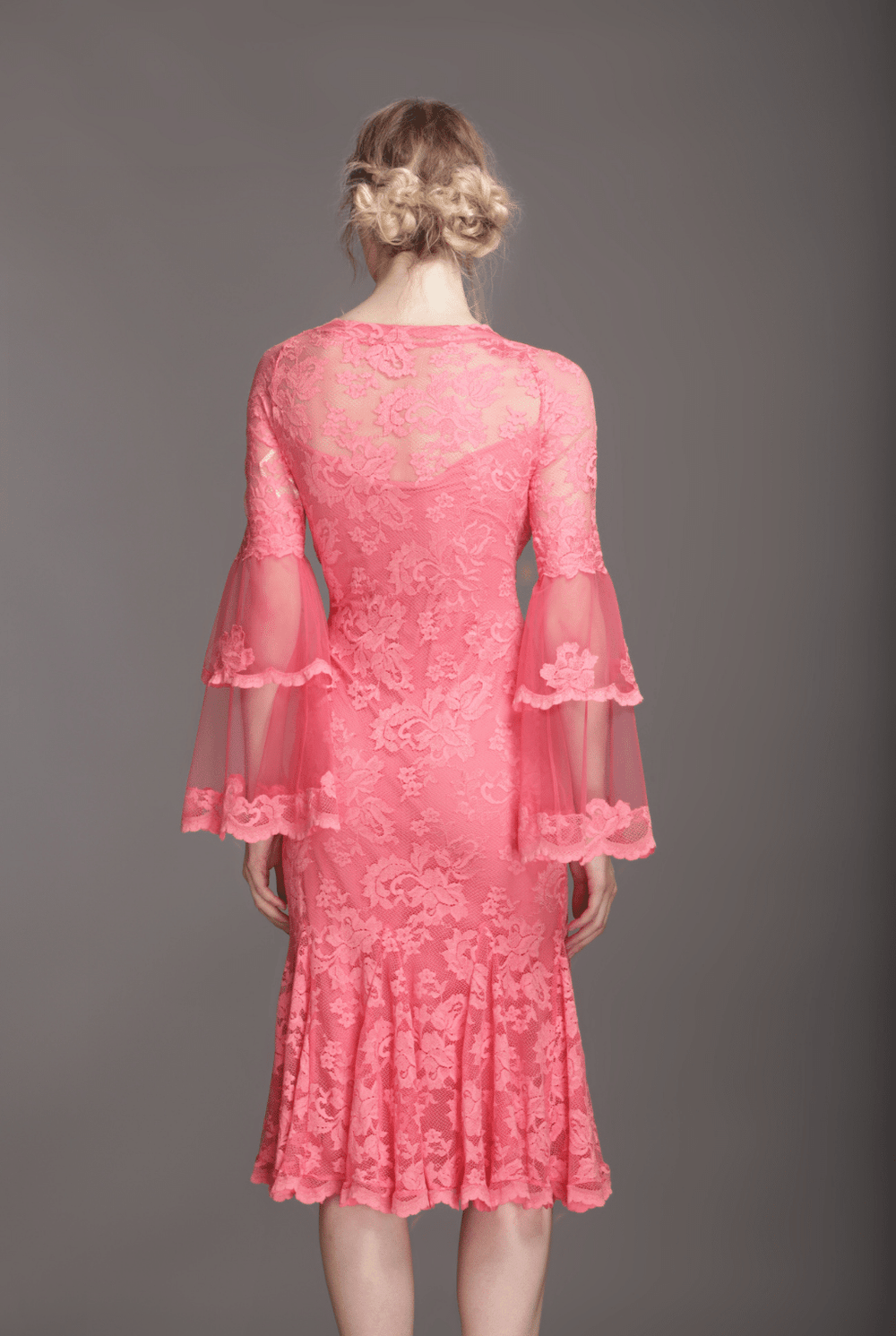 Flared sleeves cocktail gown-1