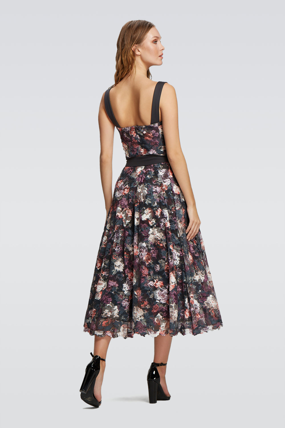 Soft Stretch Tulle Dress with Bow Belt-1