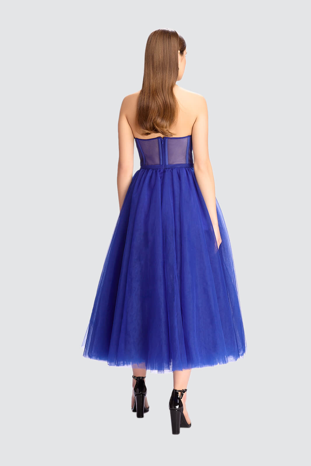 Corset Tulle Midi Dress-1