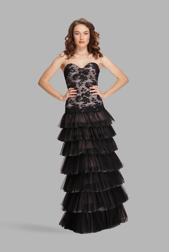 Corset layered frill gown-1