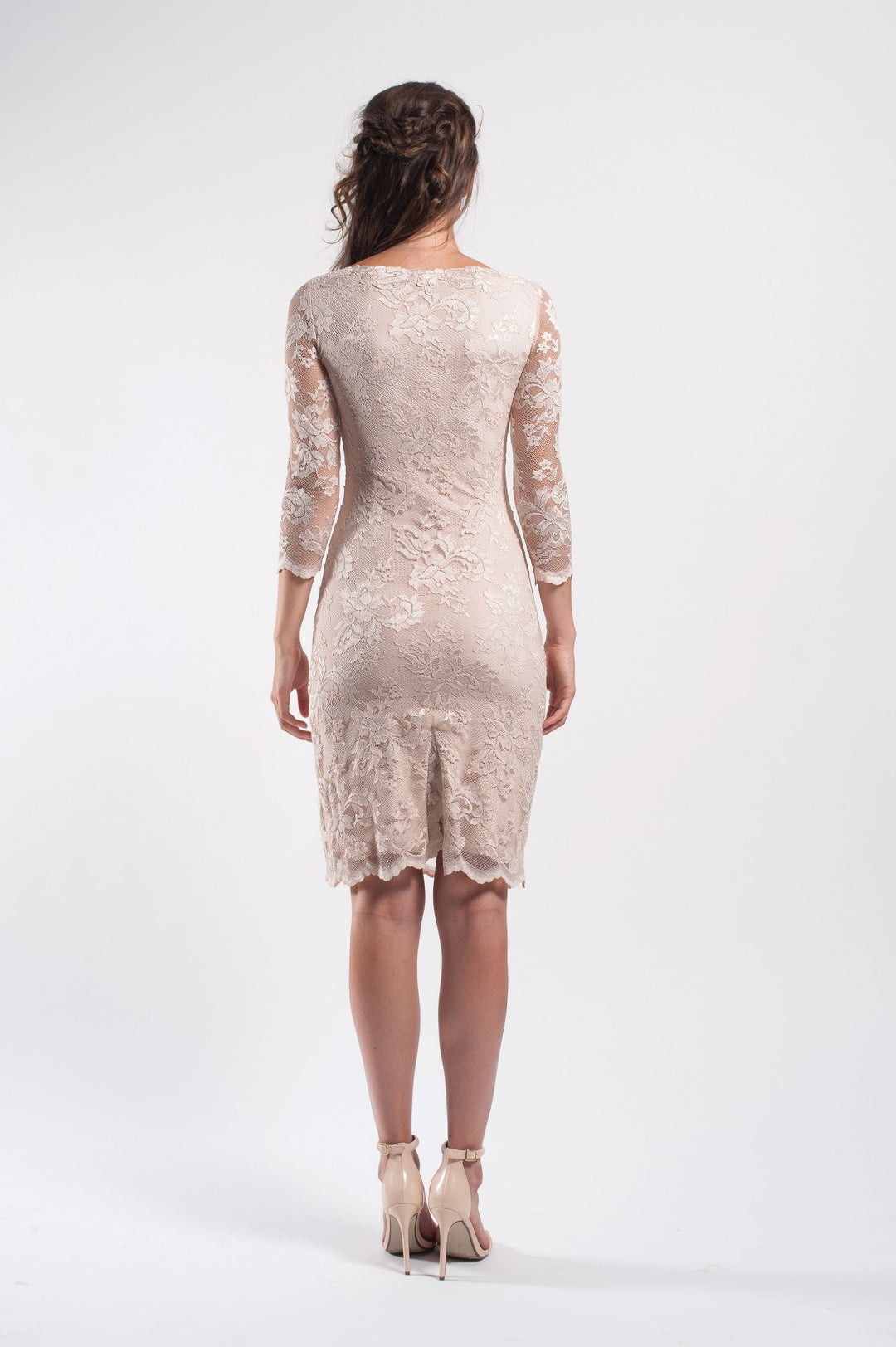 Elegant V-Neck Lace Dress-1