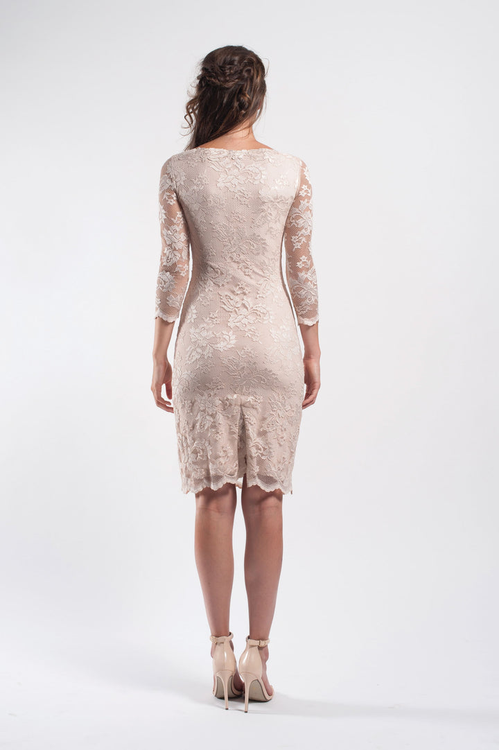 Elegant V-Neck Lace Dress-1