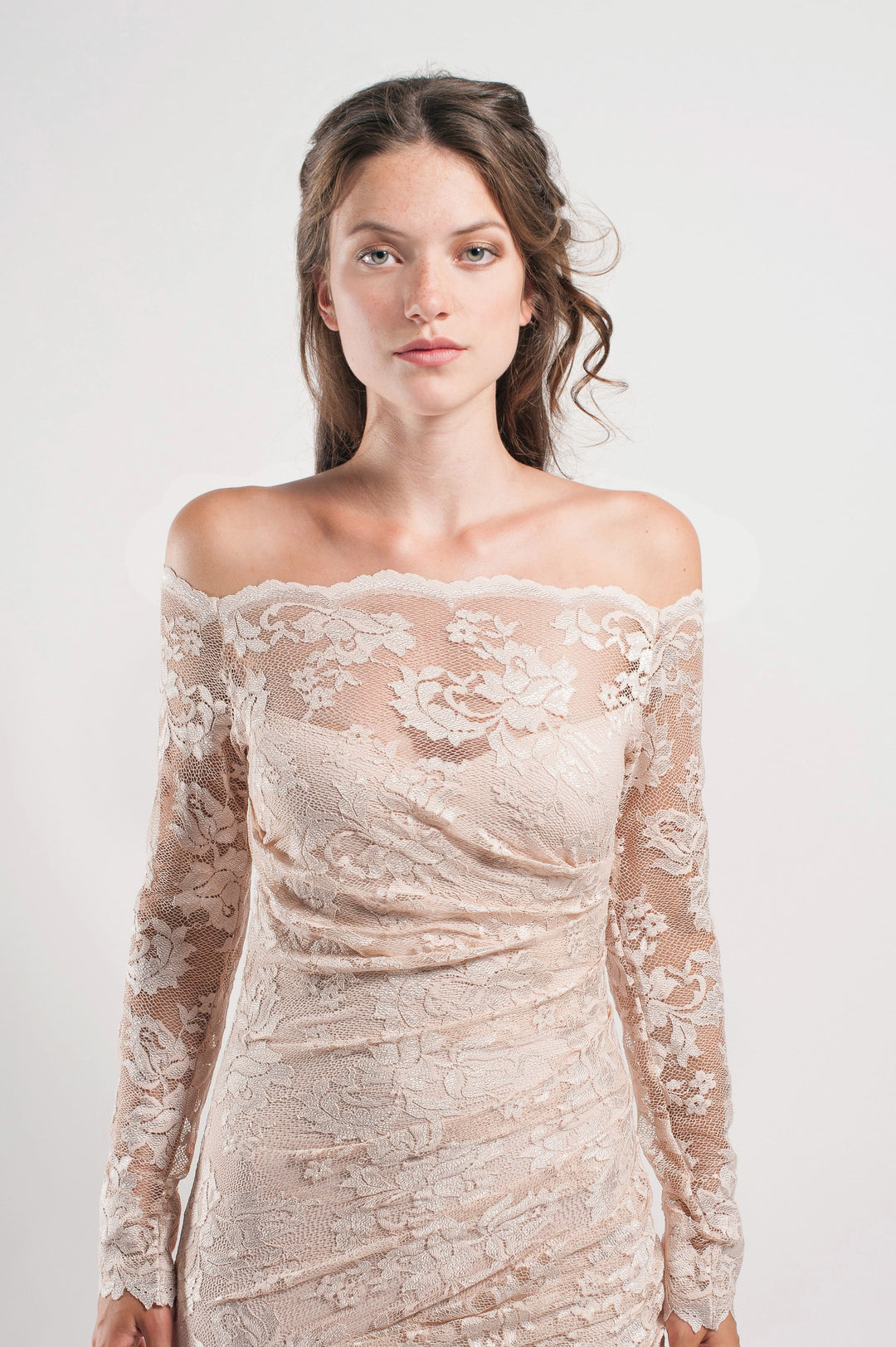 Mermaid Off-Shoulder Lace Gown-3