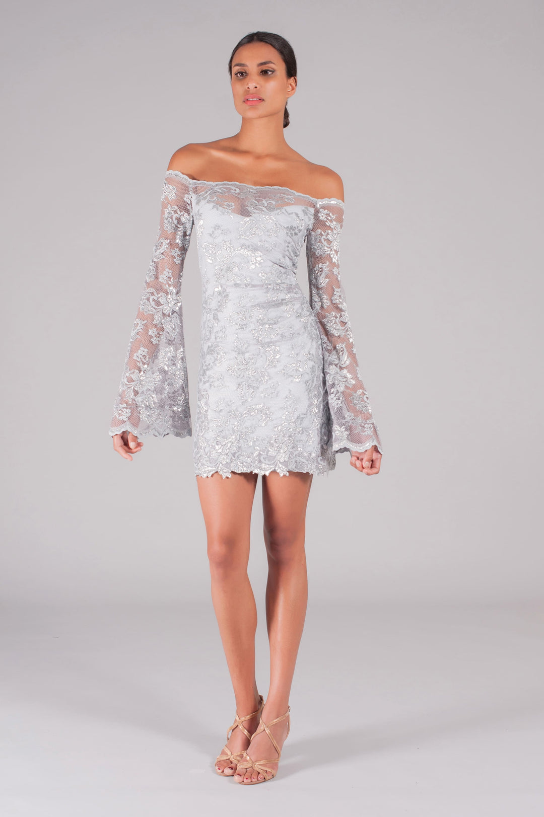 Jewel Grey Lace Tunic-0
