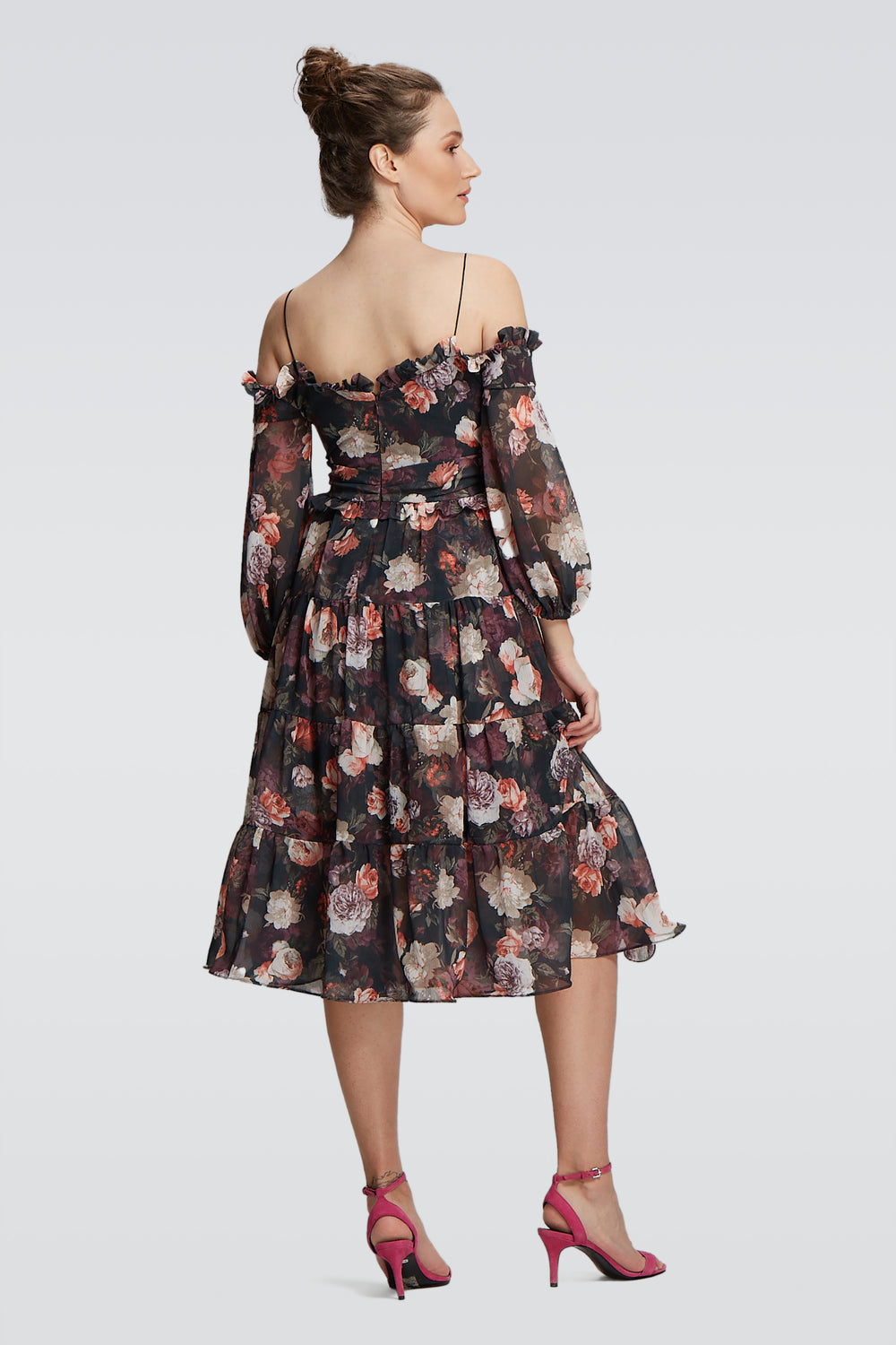 Off-Shoulder Drape Dress-1