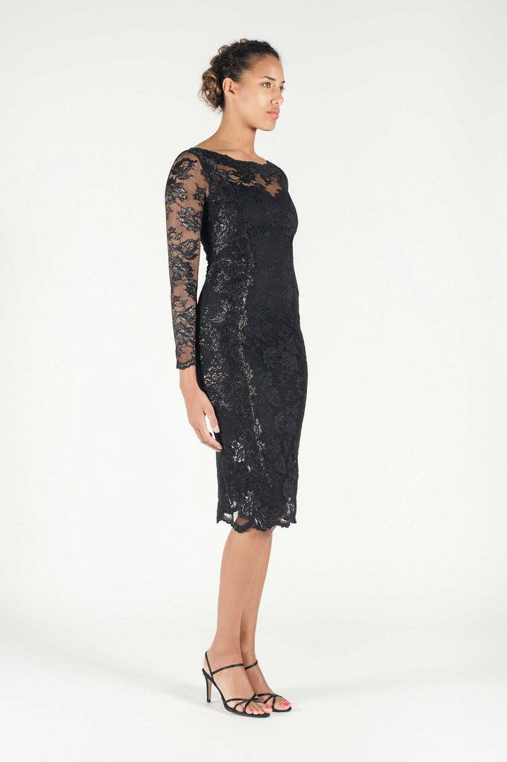 Elegant Black Lace Dress-2