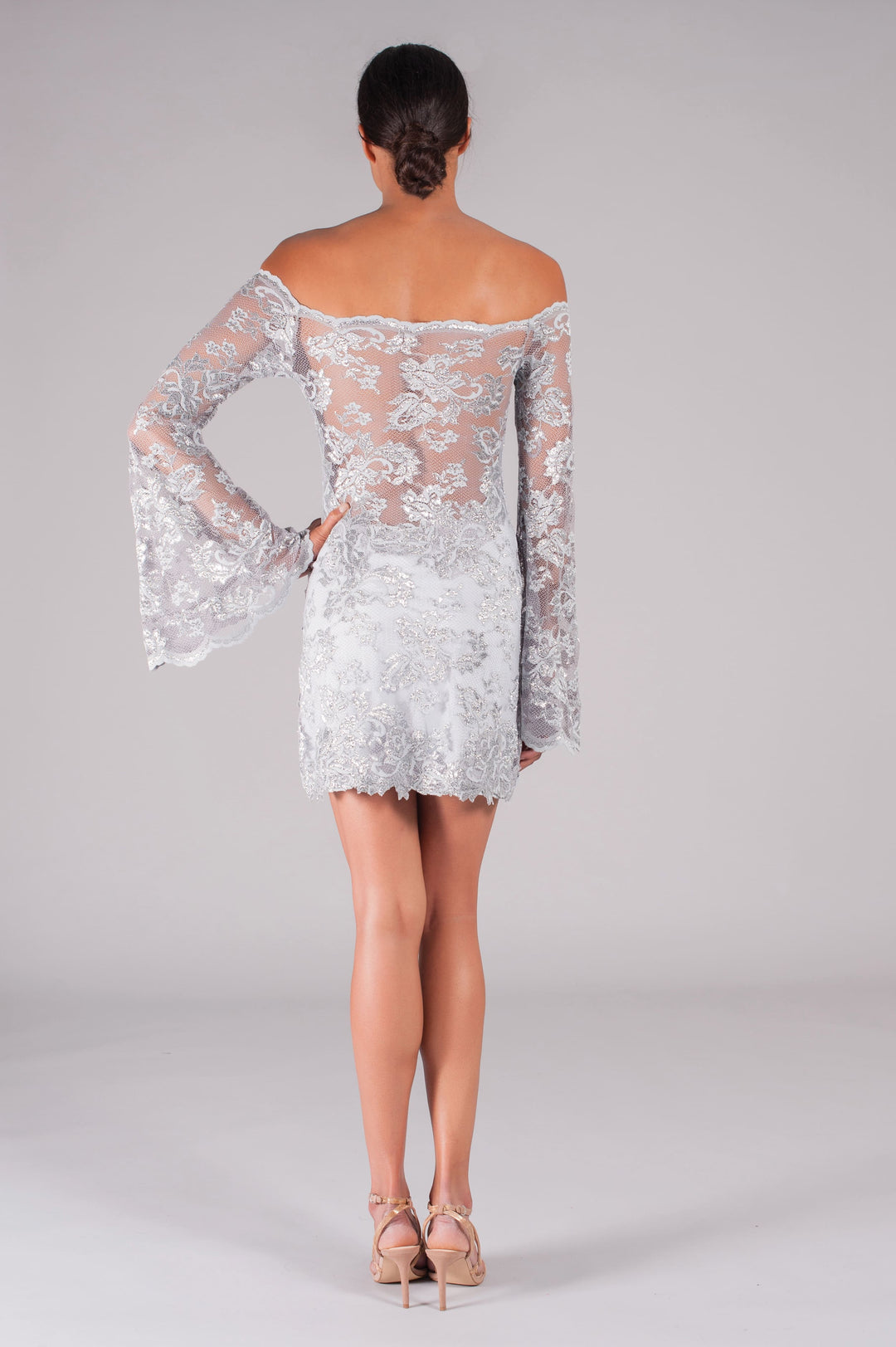 Jewel Grey Lace Tunic-1