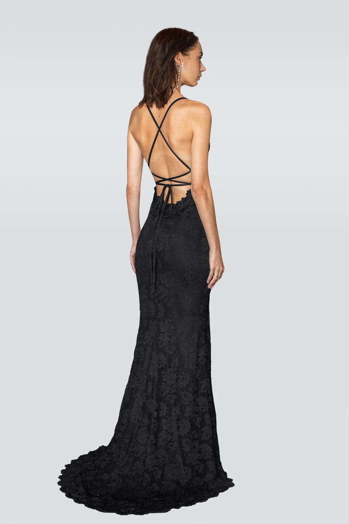 Backless Long Black Dress-1