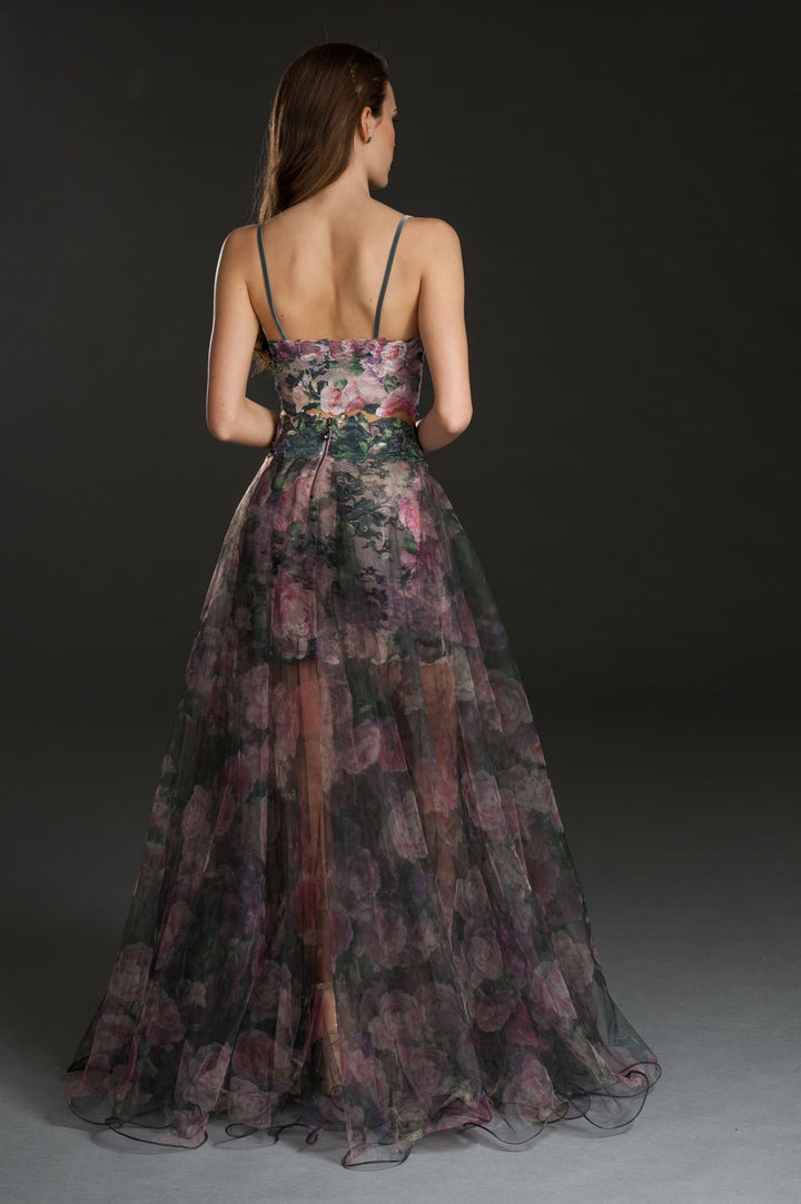 Floral Lace Bustier Crop Top-3