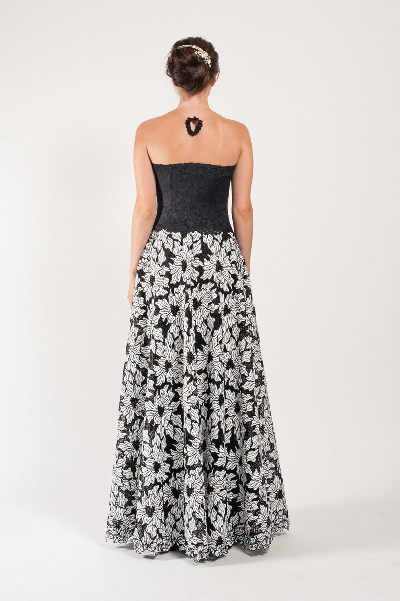 Charming Black Lace Off-Shoulder Gown-1