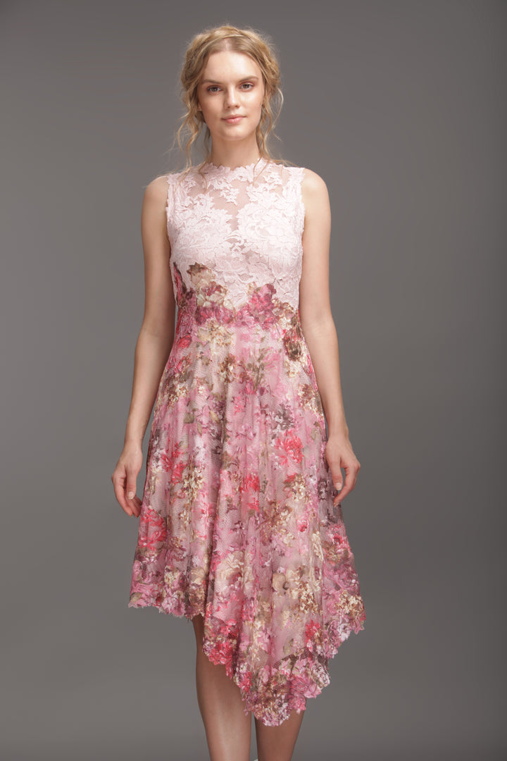 Bi-colour asymetrical skirt dress-0