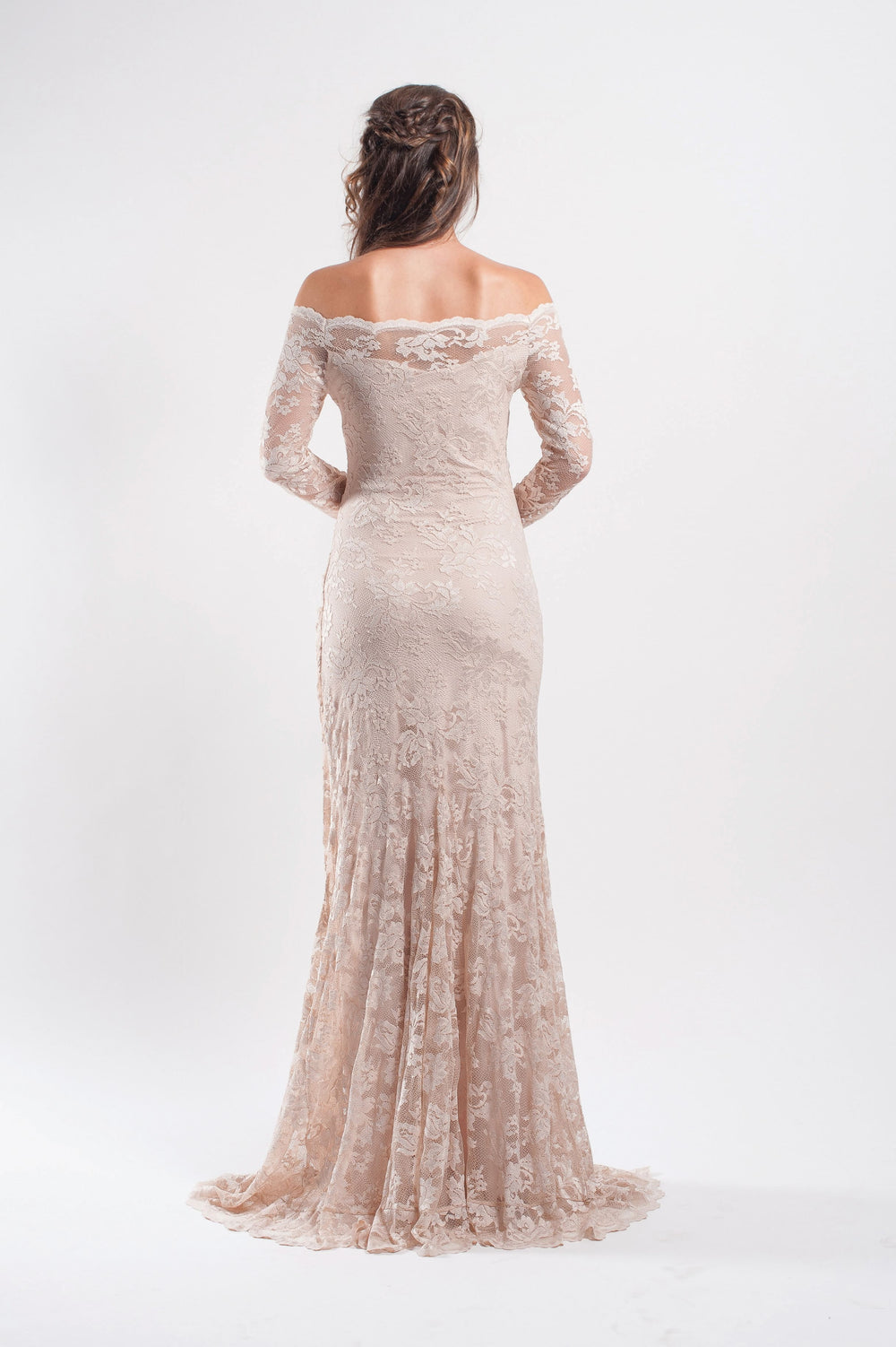 Mermaid Off-Shoulder Lace Gown-1