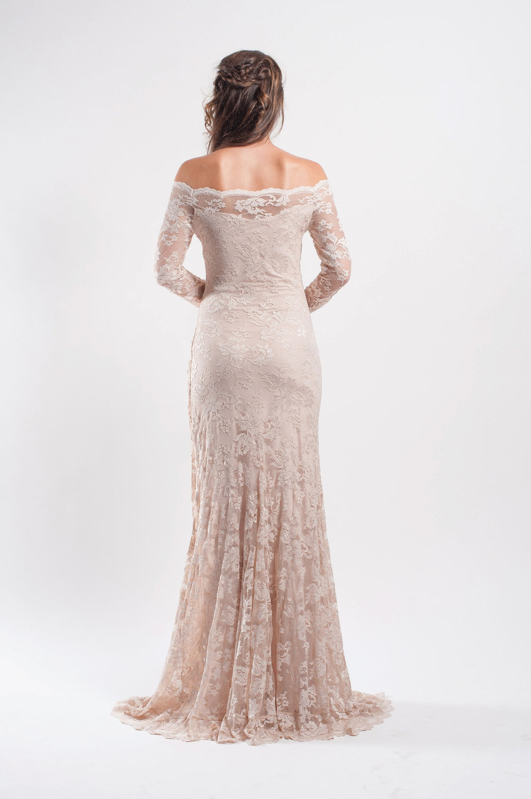 Mermaid Off-Shoulder Lace Gown-1