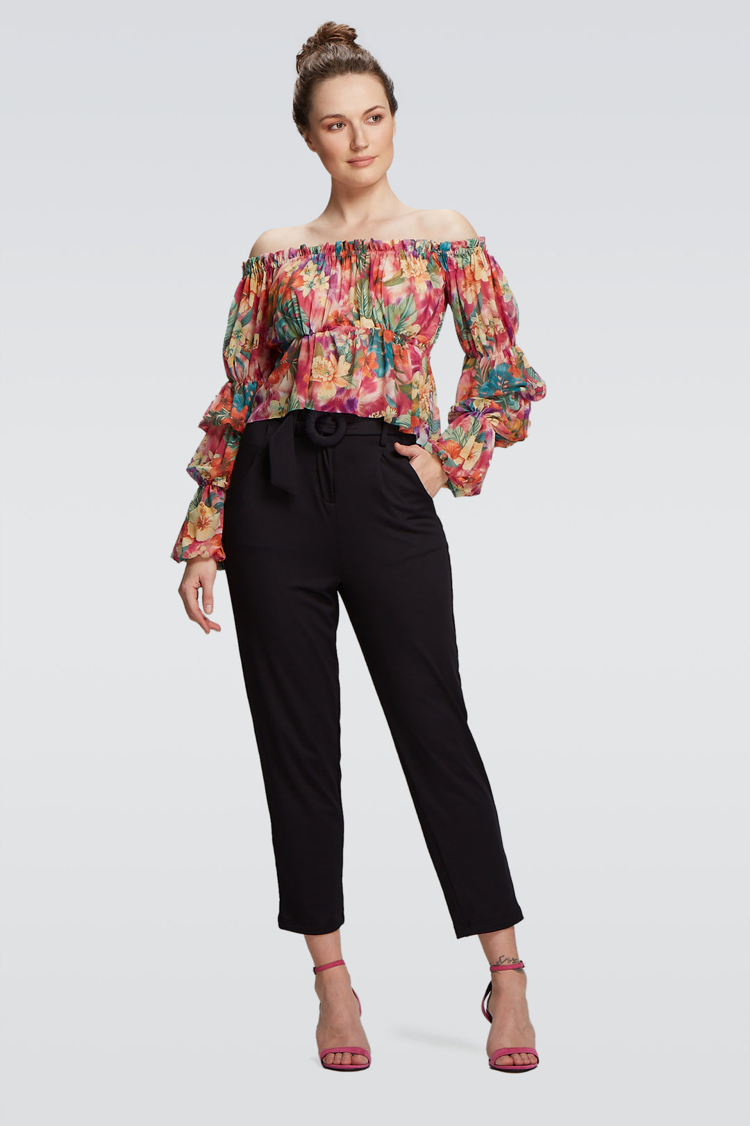 Hibiscus Off-Shoulder Top-0