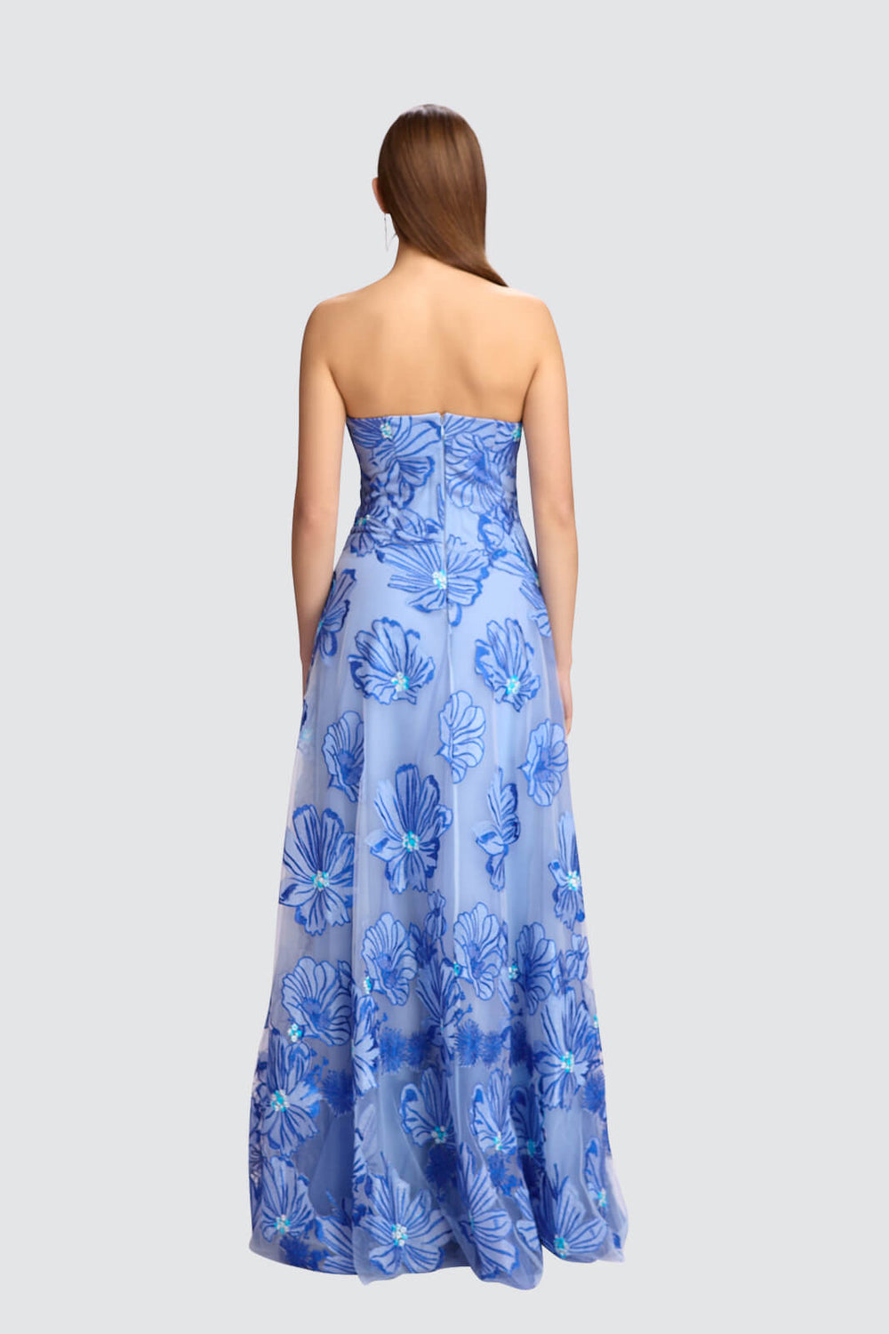 Strapless Floral Embroidered Gown-1