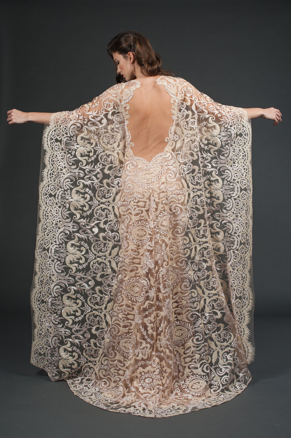 Couture Gown with Long Cape-1