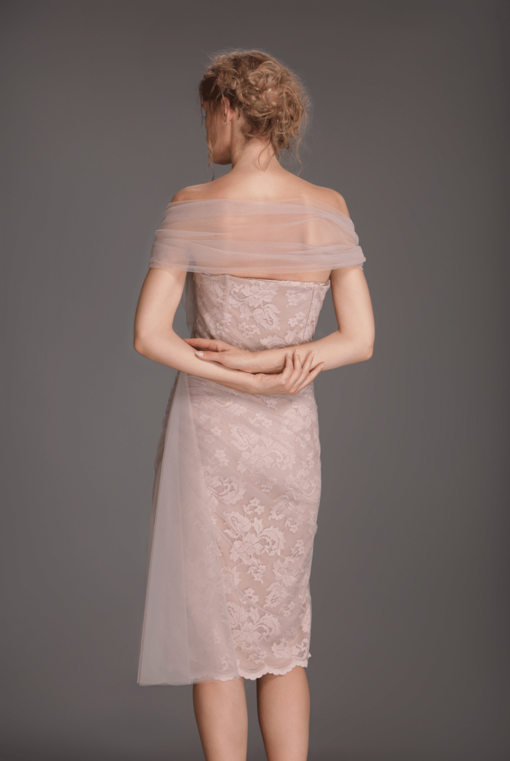 Elegant soft tulle dress with a bustier-1