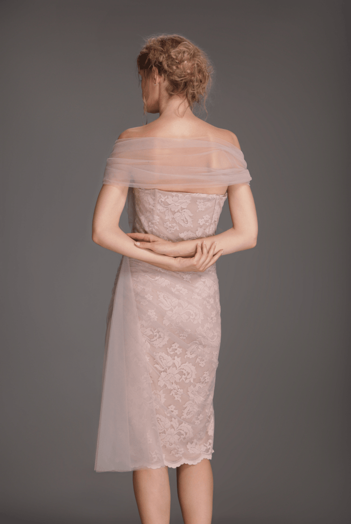 Elegant soft tulle dress with a bustier-1