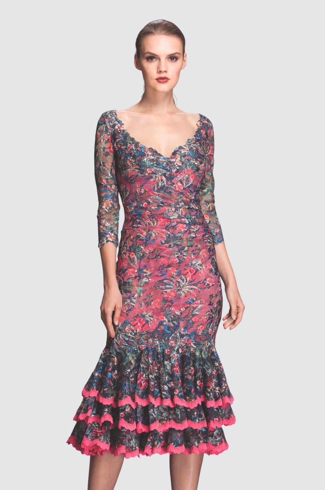 Ensemble assorti en dentelle bleu foncé