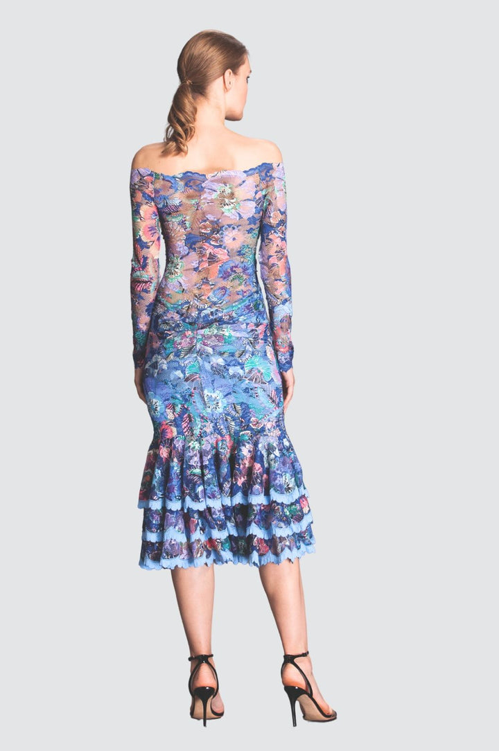 Ensemble assorti en dentelle bleu foncé