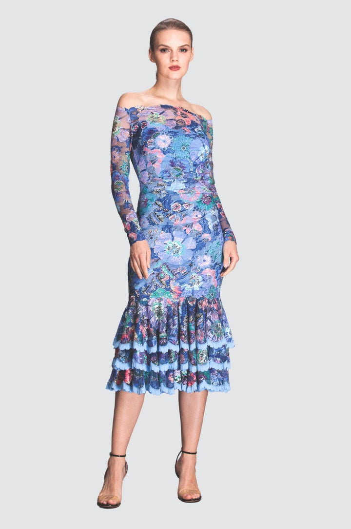 Ensemble assorti en dentelle bleu foncé