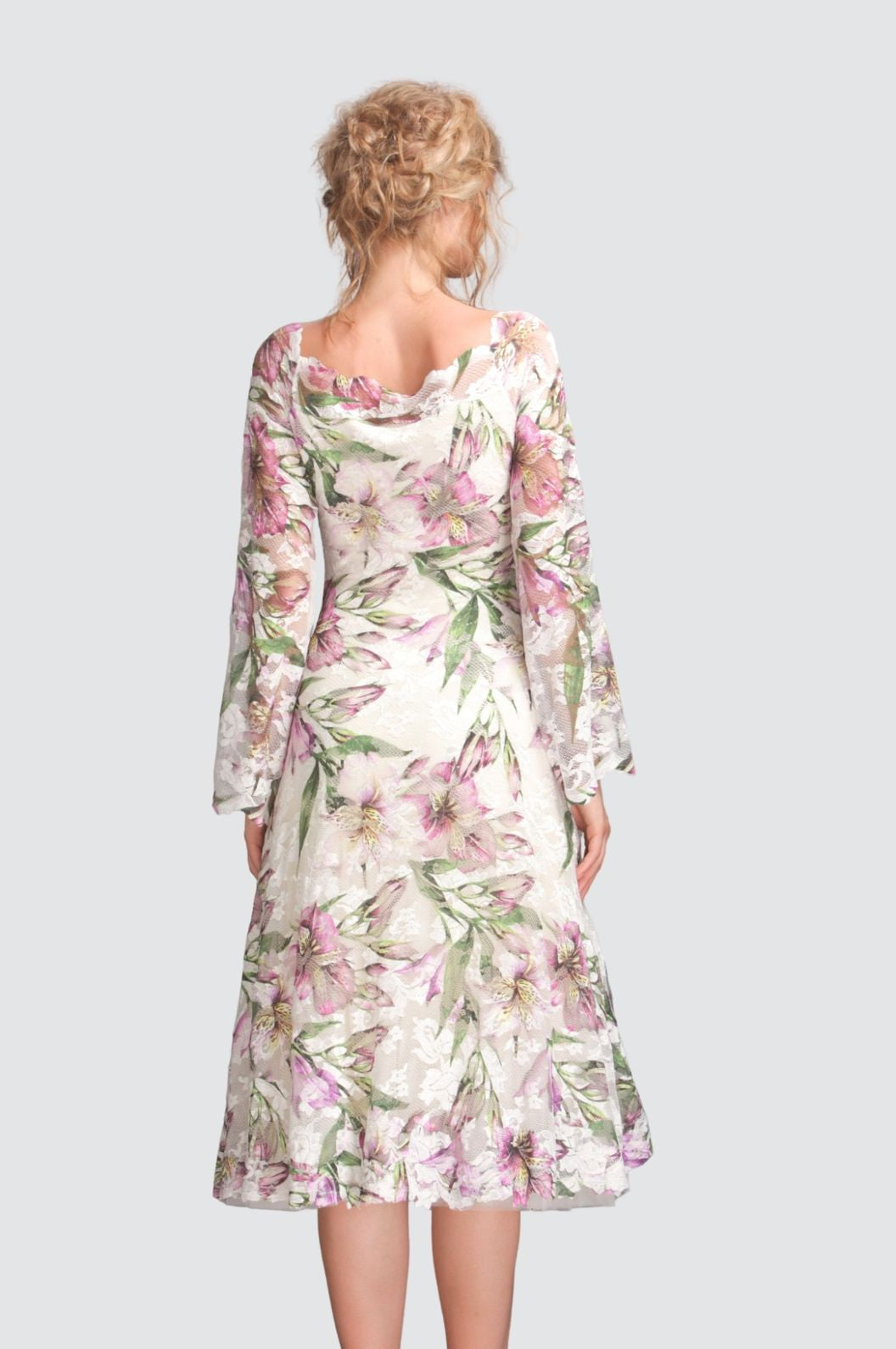 Robe imprimée avec jupe en tulle