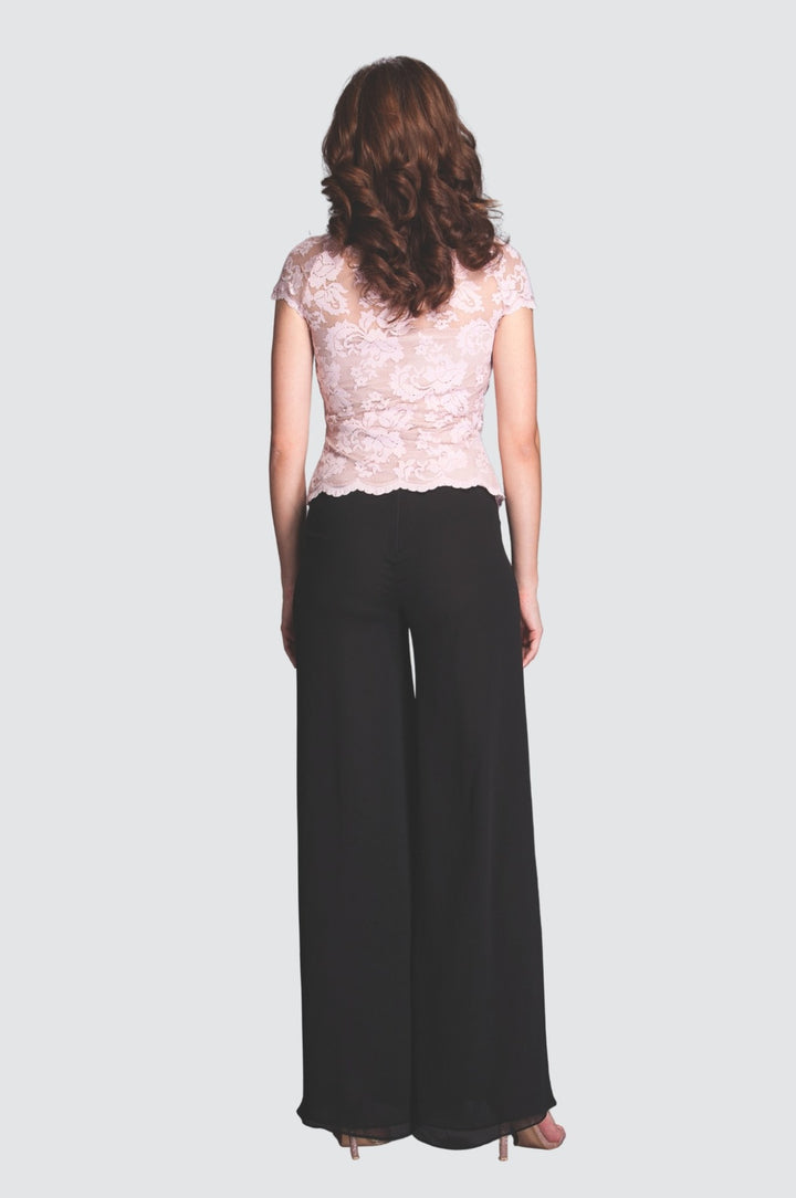 Haut court bustier en dentelle florale