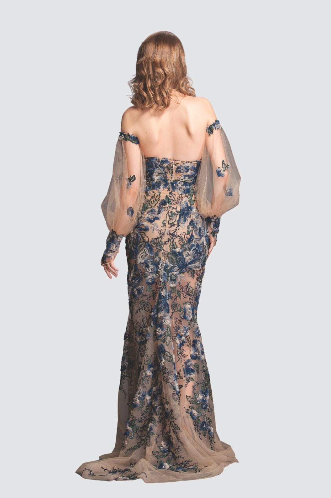 Ensemble assorti en dentelle bleu foncé
