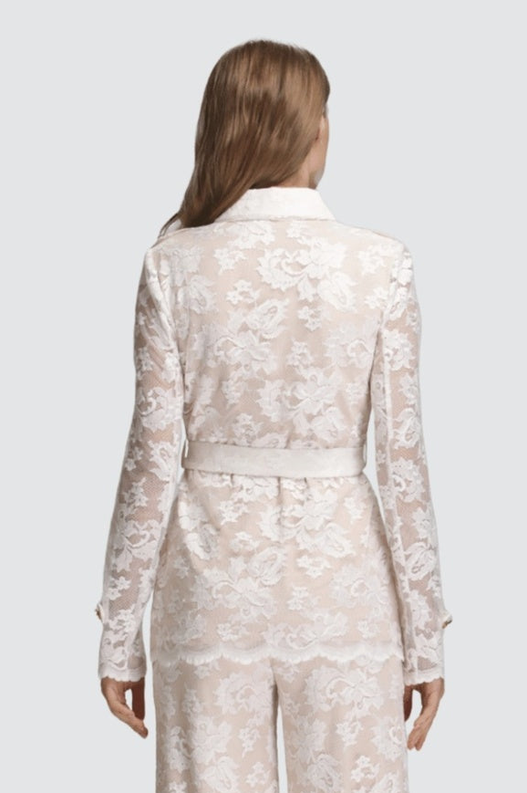 Lace Jacket & Wide-Leg Trousers Set