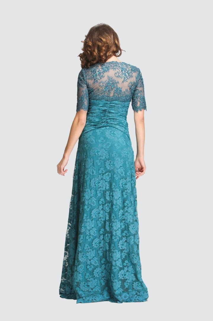 Robe portefeuille froncée en maille verte émeraude dans le dos
