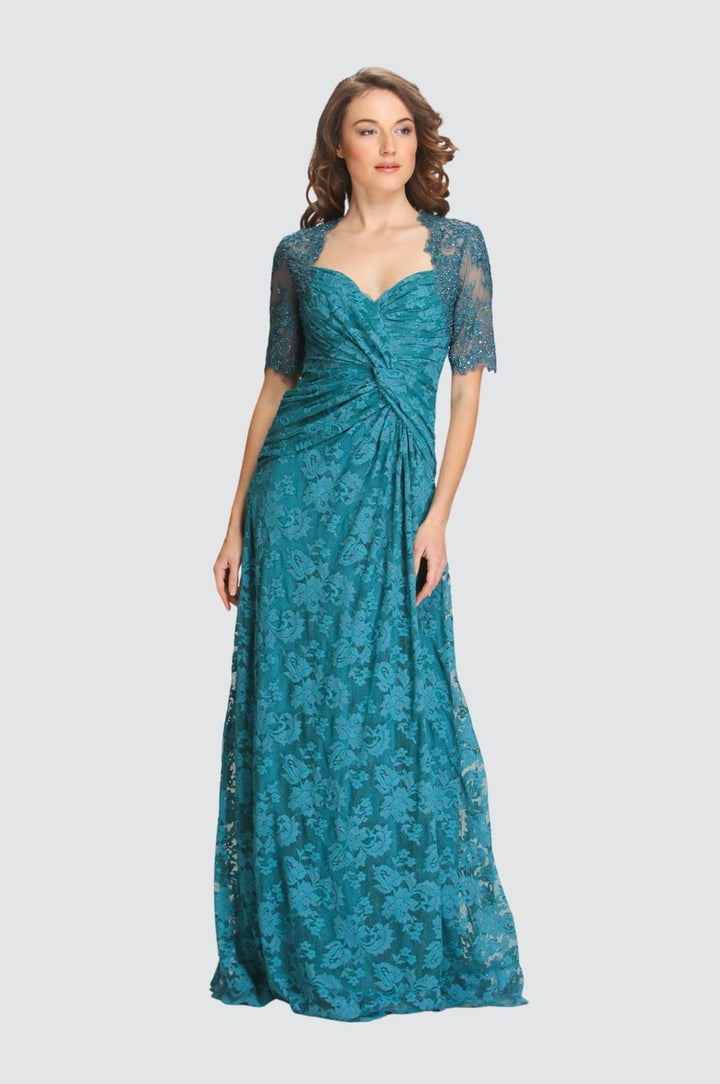 Robe portefeuille froncée en maille verte émeraude dans le dos