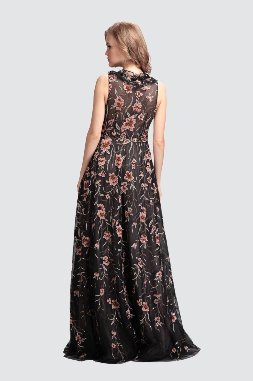 Robe à encolure en maille avec ourlet à volants