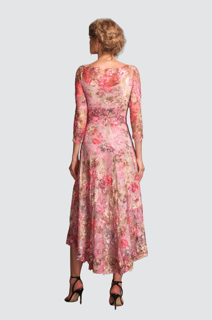 Classic High Low Printed Lace Dress