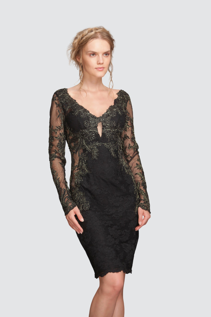 Cocktailkleid aus transparenter Netzspitze