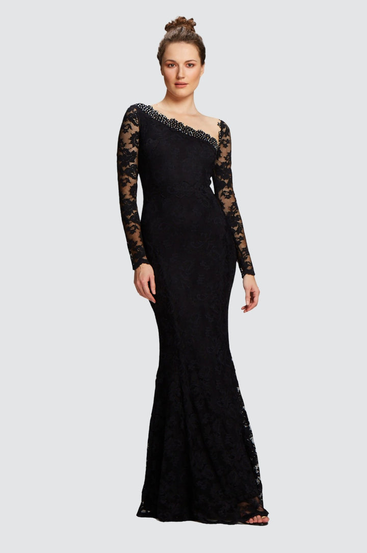 Robe longue dos nu avec cristaux Swarovski