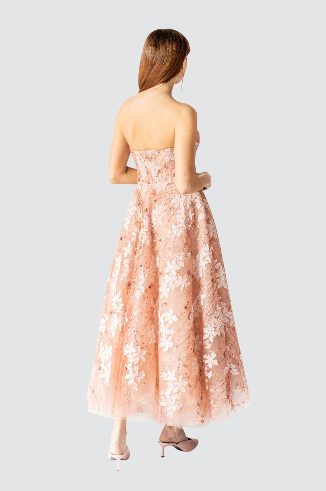 Robe bustier enchanteresse Coral Bloom