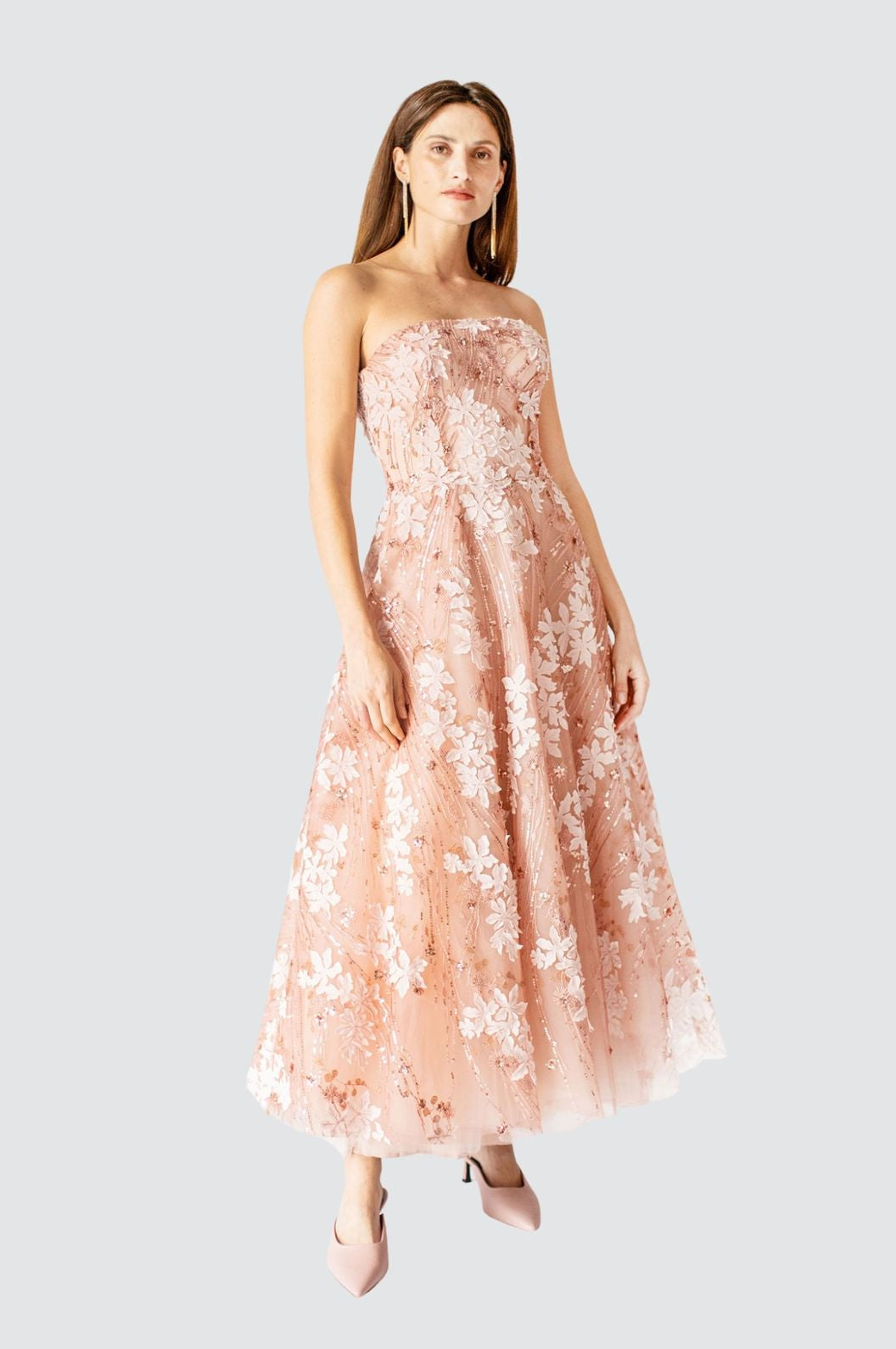 Robe bustier enchanteresse Coral Bloom
