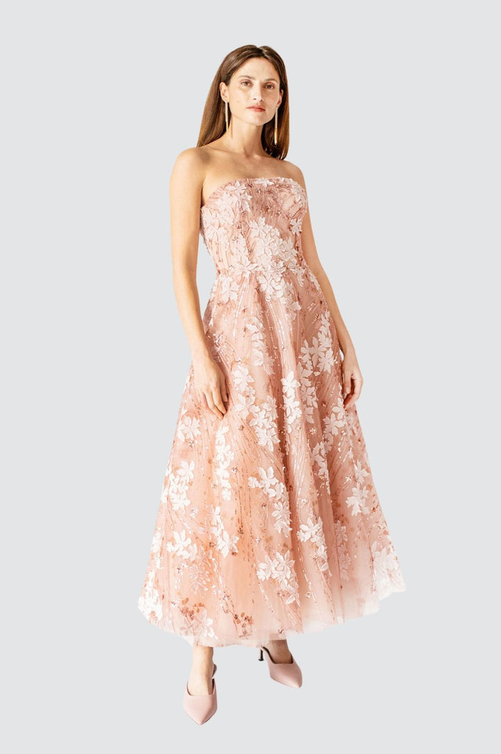 Robe bustier enchanteresse Coral Bloom