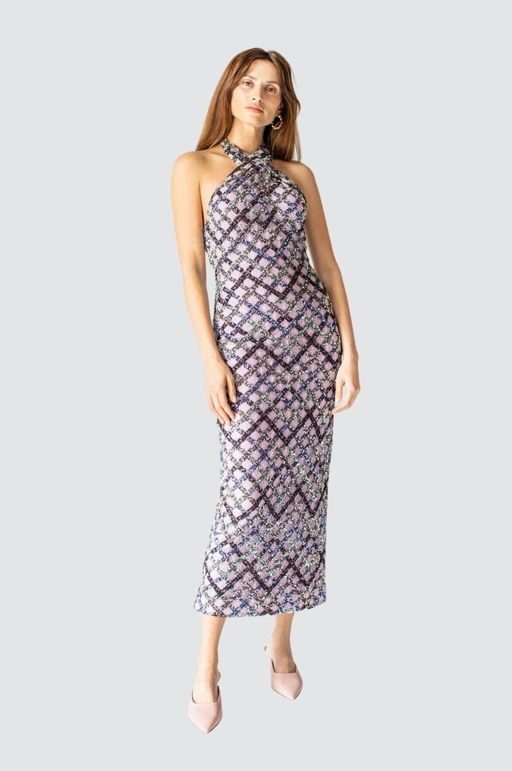 Pailletten, glatter Neckholder-Ausschnitt