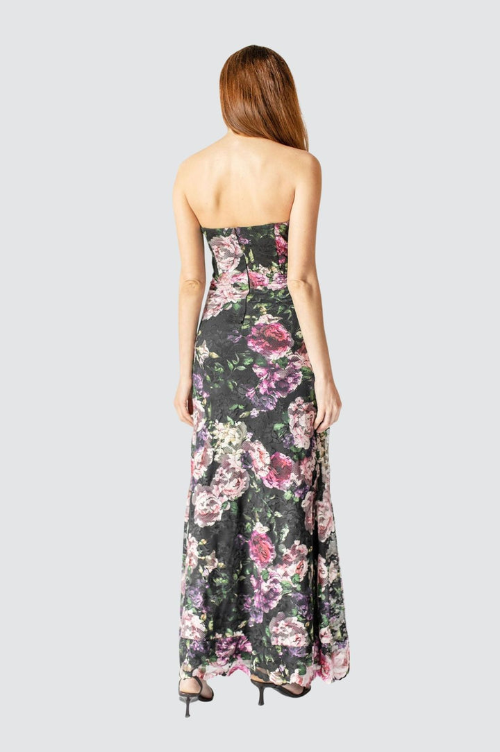 Robe bustier en dentelle Floral Harmony